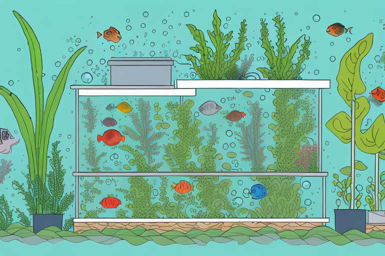 A thriving aquaponics system with plants and fish