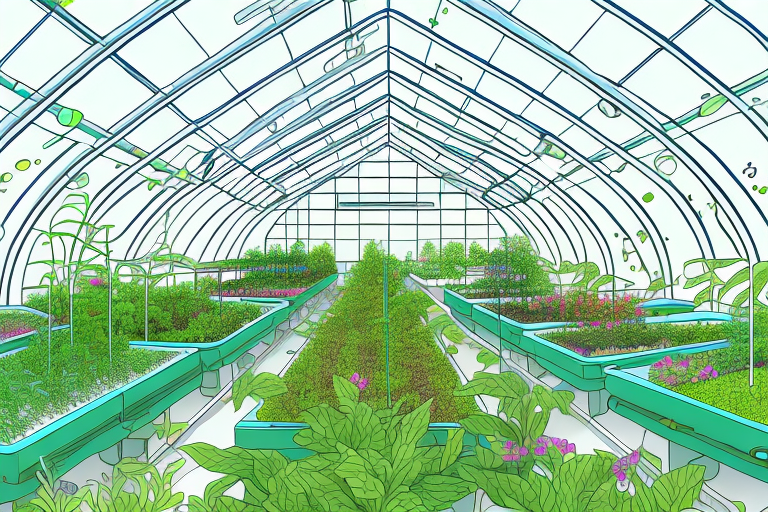 An aquaponics greenhouse with efficient use of space