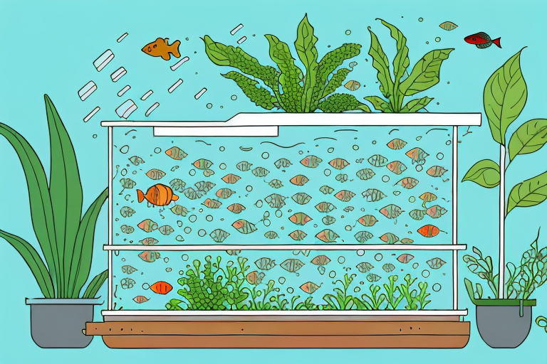A diy aquaponics system with plants and fish