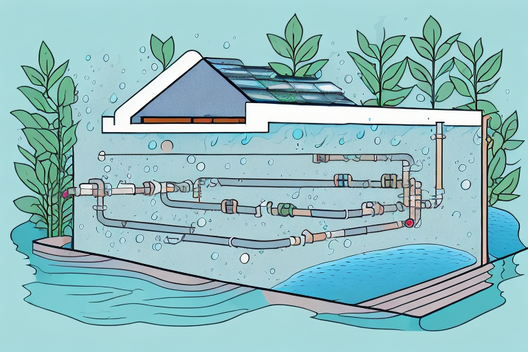 A rainwater harvesting system connected to an aquaponics facility