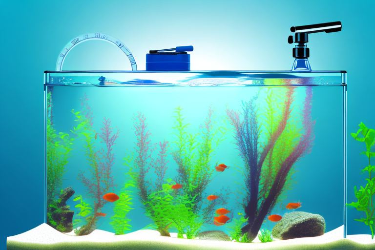 A fish tank with a water testing kit