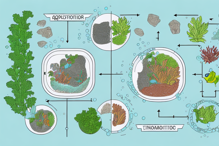 An aquaponics system showing the process of mineralization and decomposition