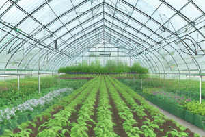 A greenhouse and a controlled environment agriculture system side-by-side