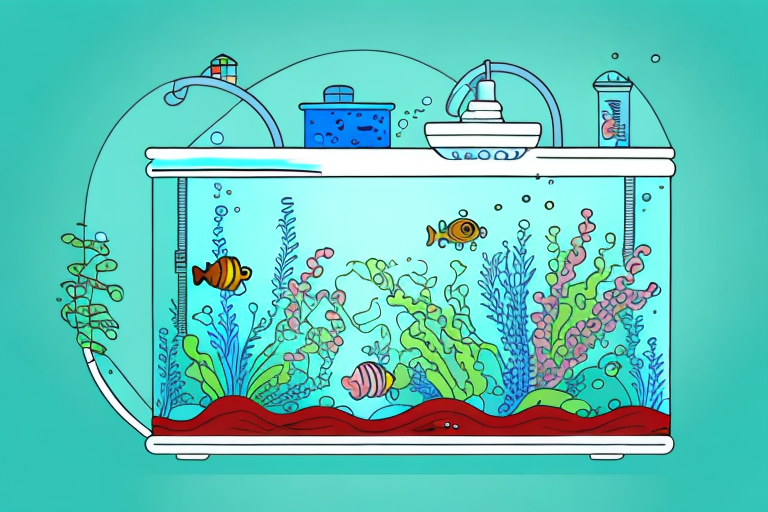 A fish tank with a hydroponic system