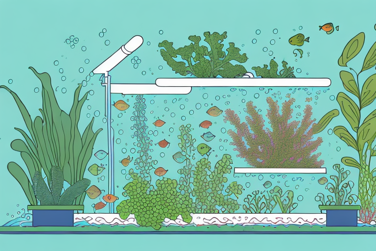 A thriving aquaponics system with plants and fish
