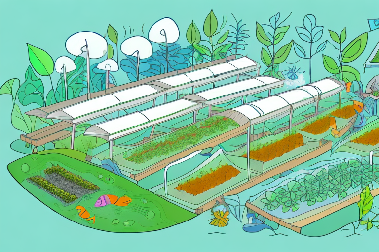 An aquaponics farm with energy-efficient and sustainable practices in action