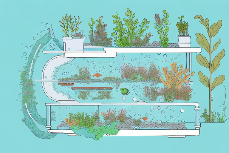 An aquaponics system with all its components and parts