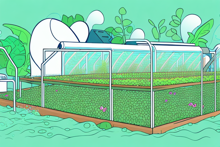 An aquaponics farm with a biosecurity barrier in place