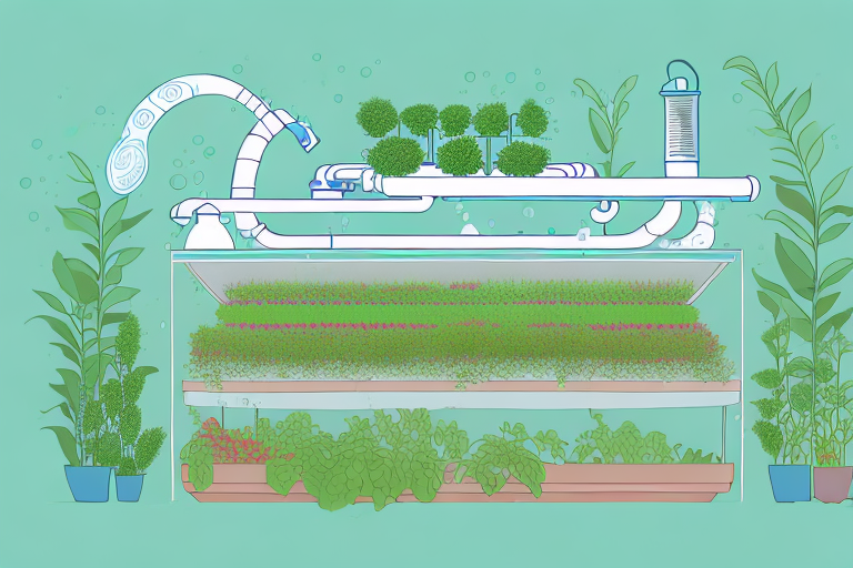 An aquaponics farm with clean and hygienic equipment and produce