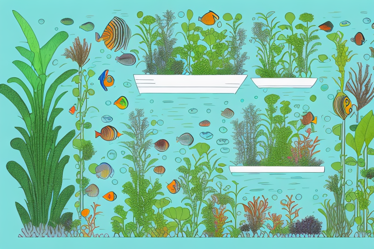 An aquaponics system with plants