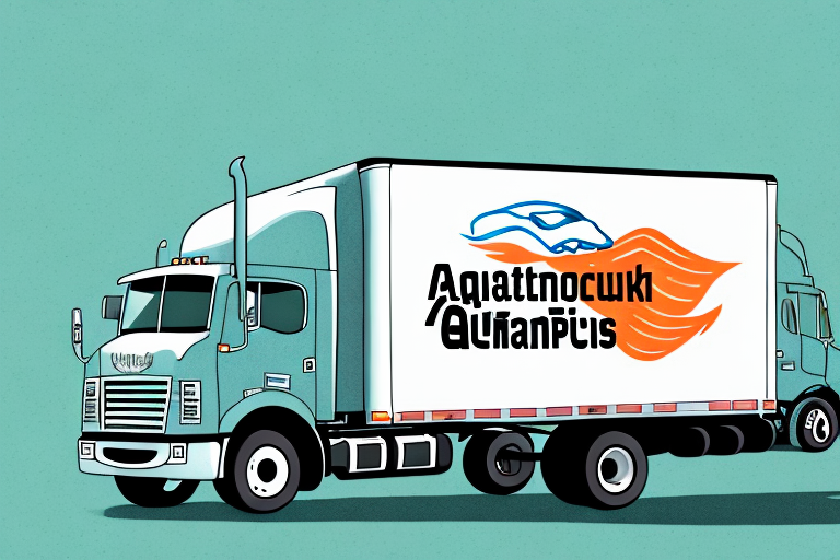 A truck transporting aquaponics products from a warehouse to a customer