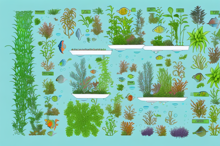 An aquaponics system with a variety of plants
