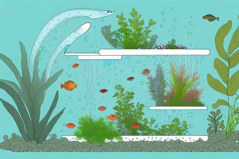 A modern aquaponics system with plants and fish