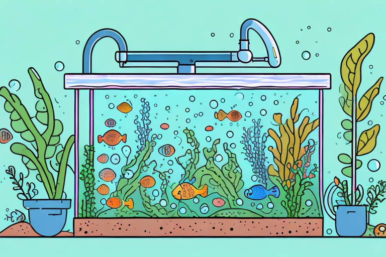 A fish tank connected to a vegetable garden
