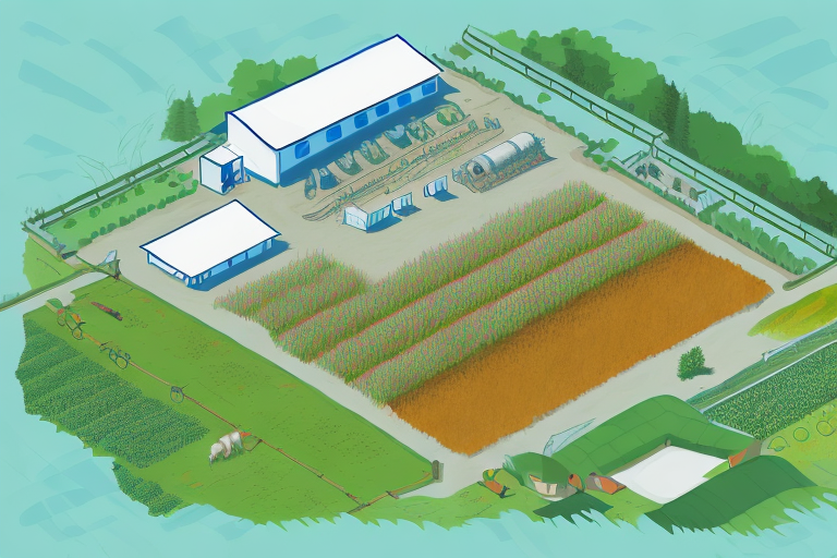 A farm with an aquaponics system integrated into it