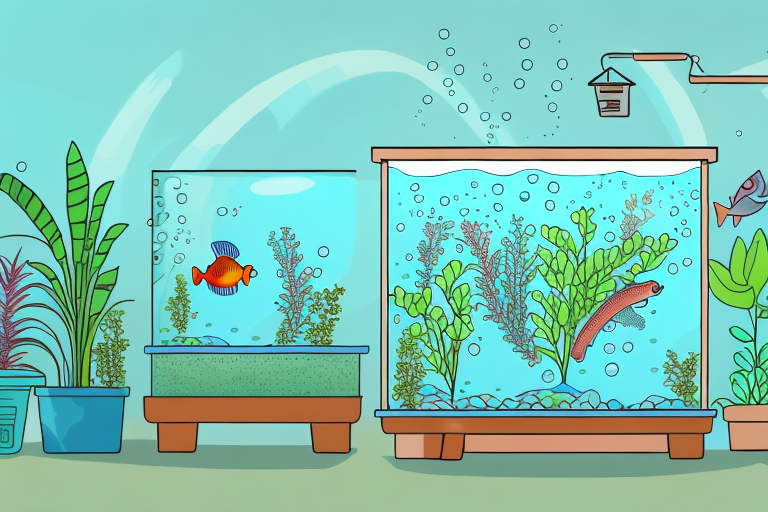 A classroom with an aquaponics system