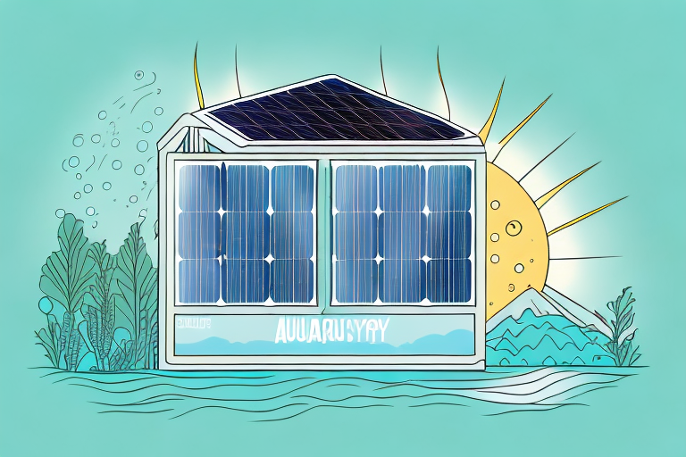 A solar panel providing energy to an aquaponics system