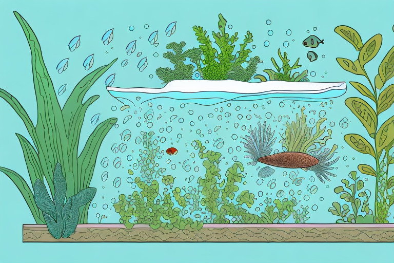 A thriving aquaponics system with plants