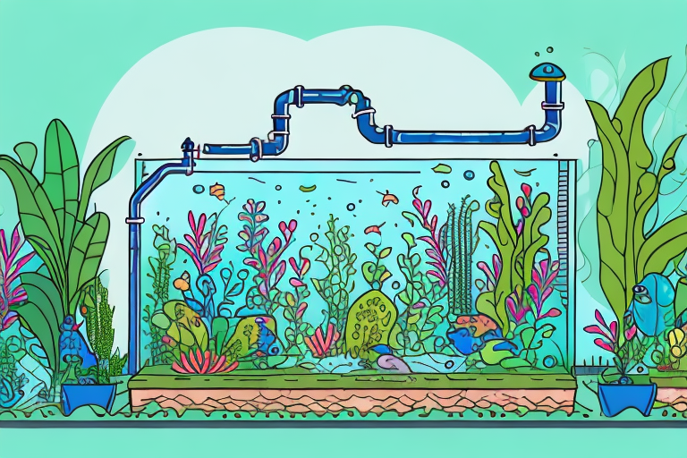 A garden with a fish tank