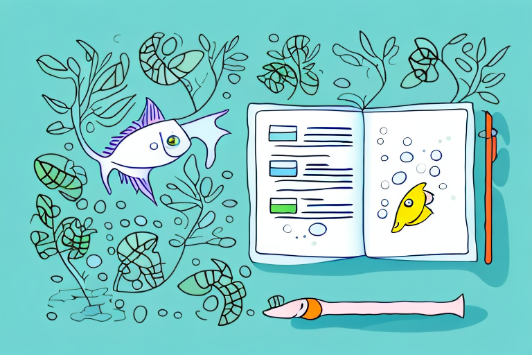 A checklist with a fish and a plant in an aquaponics system