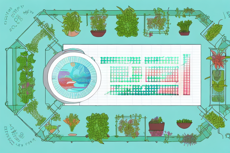 An aquaponics farm with a chart showing the return on investment
