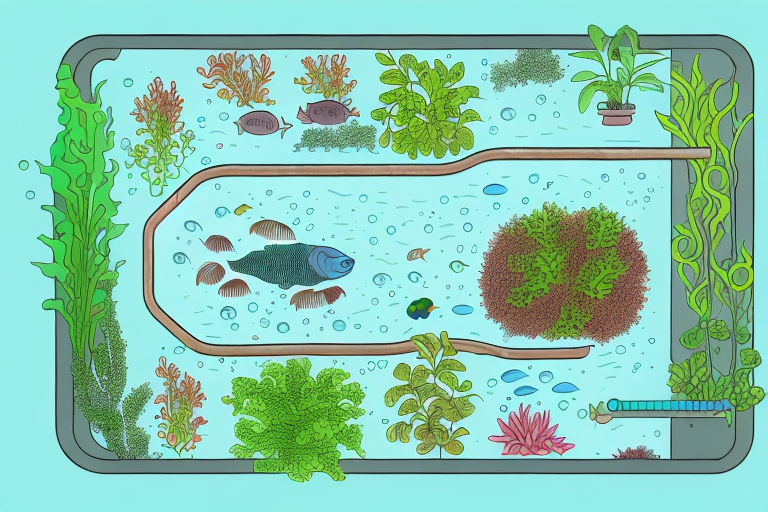 An aquaponics system with water