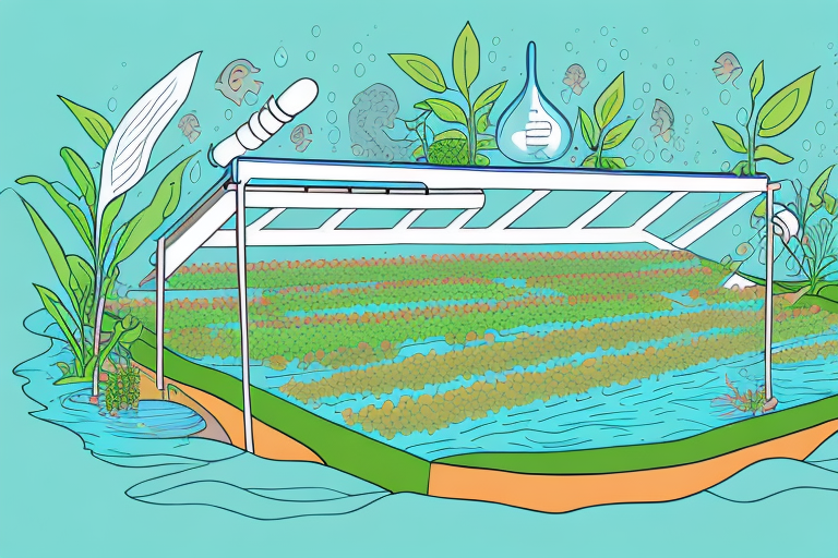 An aquaponics farm with a highlighted emergency system