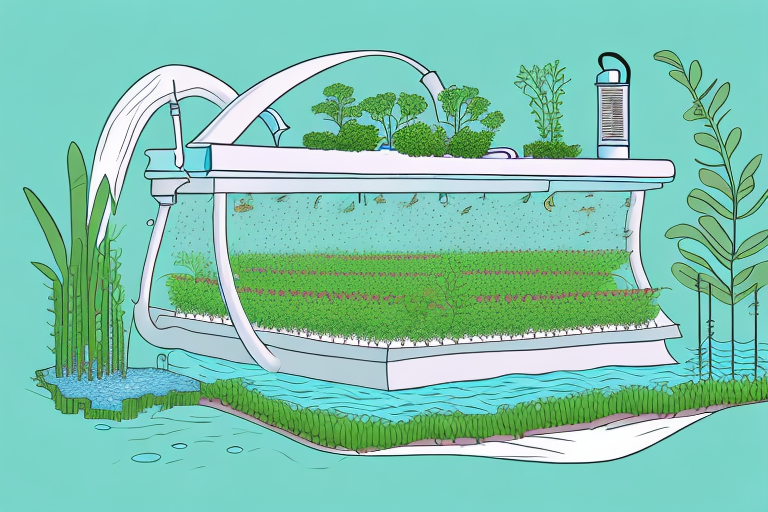 An aquaponics farm with modern technology and equipment