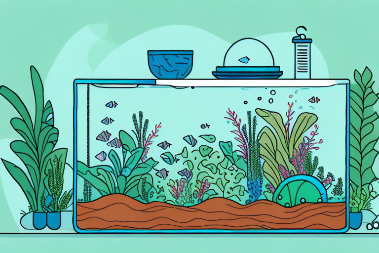 A fish tank surrounded by plants