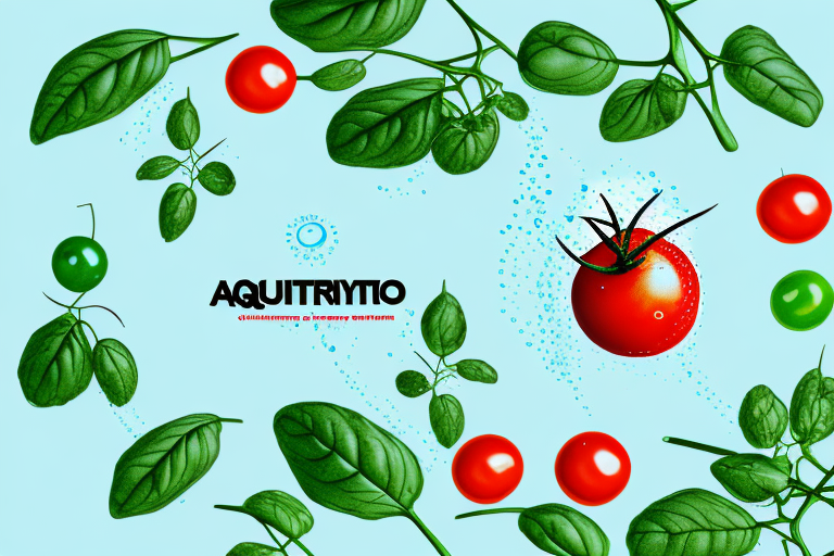 A thriving aquaponic system with cherry tomatoes growing in it