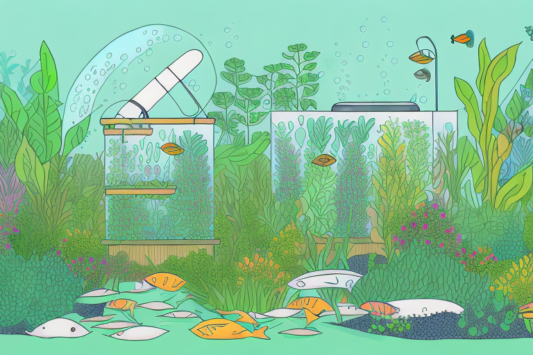 A garden with aquaponics systems
