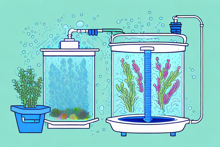 An aquaponics system with a ph meter and a container of ph adjusting solution