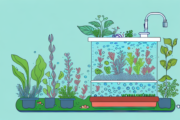 A seedling in an aquaponics system