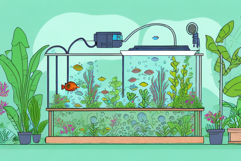 A garden with an aquaponics system