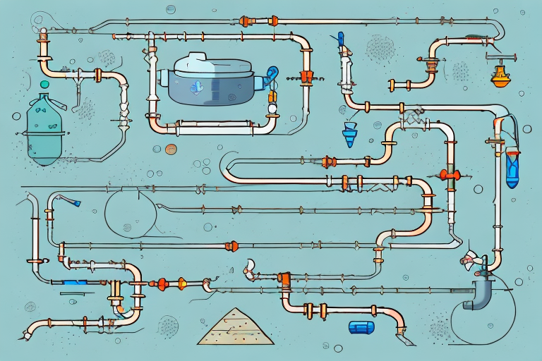 A system of tanks and pipes for an aquaponics waste management system