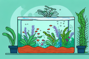 A fish tank with plants growing in it