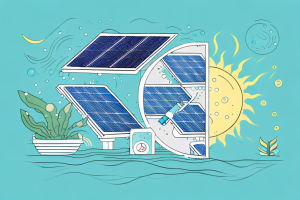 A solar panel connected to an aquaponics system