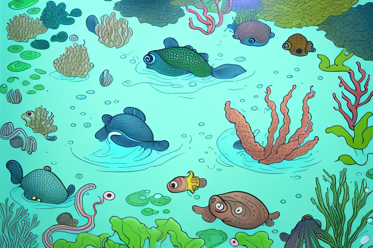 A variety of aquatic creatures