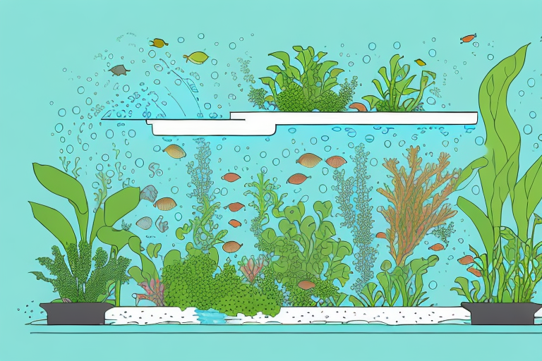 An aquaponics system with plants