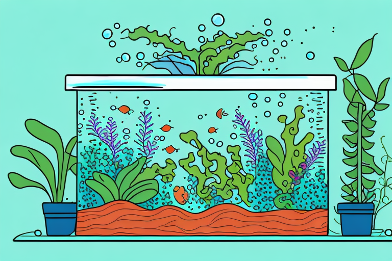 A fish tank with plants growing in it