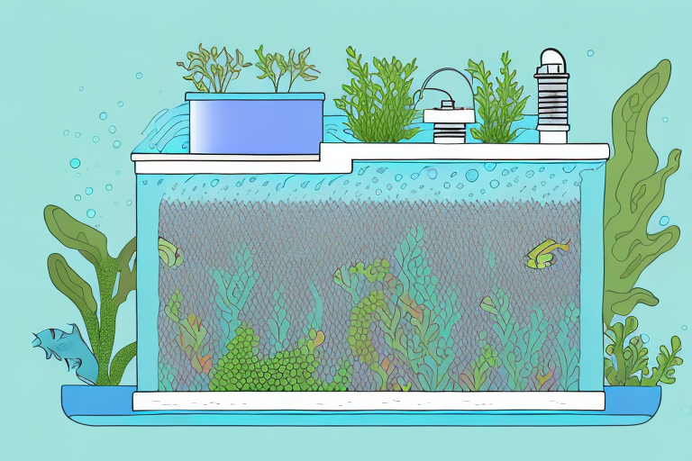 A functioning aquaponics system with a filtration system in place