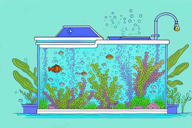 An aquaponics system with a fish tank and a water pump