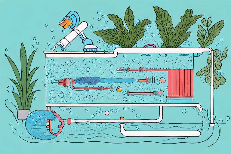 An aquaponics system with a pump connected to it