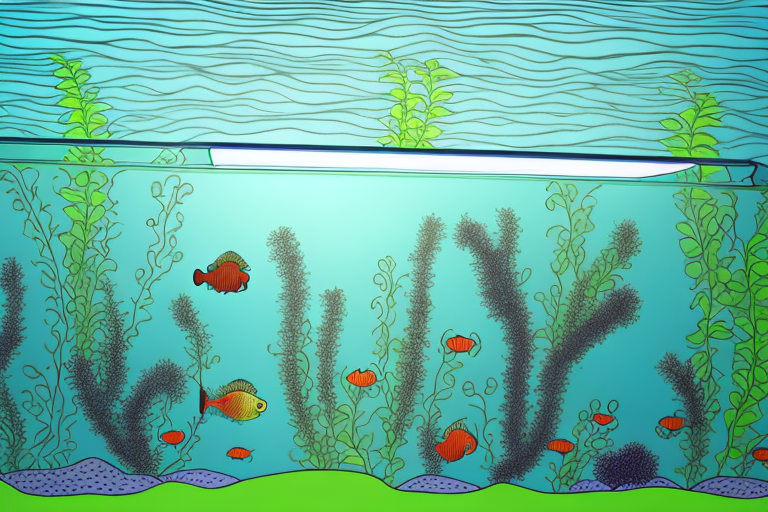 A fish tank with healthy aquatic plants and fish